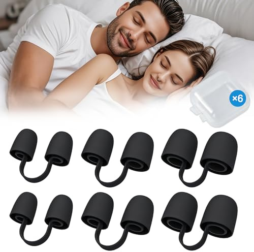 6 Pezzi Dilatatore Nasale Antirussamento, MorbidoSilicone Clip Per Naso Dilatatore Nasale, Contro il Russare Dilatatores per Naso, Tenuta Extra per Una Migliore Qualità del Sonno