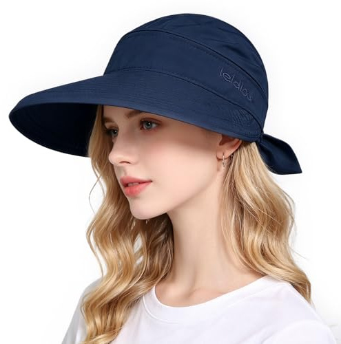 AYPOW Damen 2 in 1 Sonnenhut Visor Cap, Breite Krempe UV-Schutz Sommerhut Strandhut mit Top Abnehmbarer, Leicht Schnell Trocknend Atmungsaktiv Baseballkappen für Reisen Camping Golf Wandern Garten