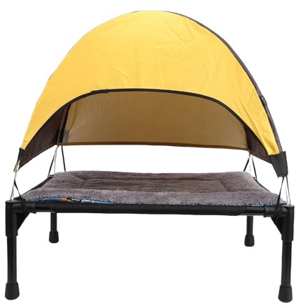 Dpofirs Lettino per Cani Rialzato con Baldacchino, Tenda per Lettino Rialzata per Animali Domestici per Campeggio all'aperto in Spiaggia e Cortile, Rinfrescante Portatile per Cani, Baldacchino
