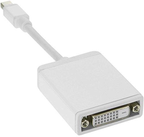 InLine 17194I - Adaptador Mini DisplayPort a DVI (conector Mini DisplayPort macho a DVI-D 24+1, aluminio), color blanco