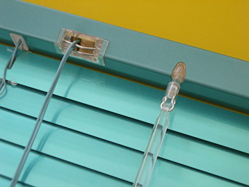 Alu Jalousie grün metallic Mint - Breite 50 bis 240 cm - Höhe 130/160 / 220 cm - Tür Fenster Rollo Jalousette Aluminium Fensterjalousie Lamellen Metall (100 x 160 cm)