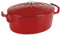 Sitram COCOTTE ovale en fonte émaillée grande capacité 6,5 litres - Extérieur rouge brillant, intérieur noir mat - toutes sources de chaleur y compris induction et four - 711088