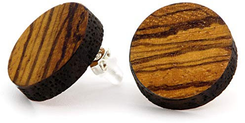 NaturSchatulle Holzschmuck Holzohrringe Zebrano I Ohrstecker Holz 925 Sterling Silber Holz Ohrringe Damen natürlicher Ohrschmuck