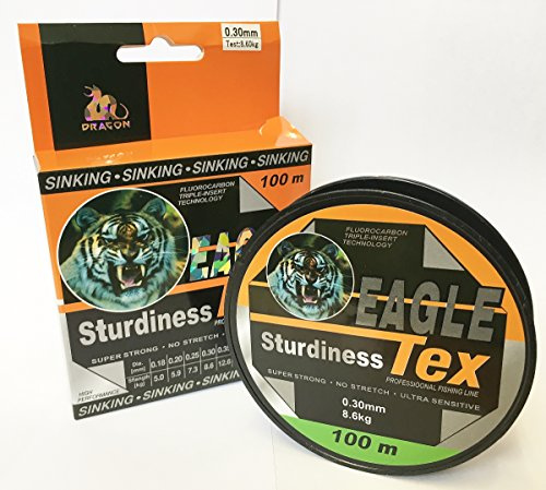 Sedal de pesca de fluorocarbono, longitud 100 m, cuerda monohilo