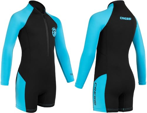 Cressi Little Shark Shorty Wetsuit 2mm - Long Sleeve Combinaison Shorty pour Enfants Mixte