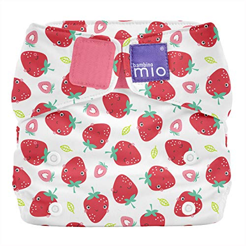 Bambino Mio Pañales reutilizables Miosolo Classic (CREMA DE FRESA) - pañales de tela «todo en uno», pañales lavables de talla única, absorbentes, pañales reutilizables para bebés