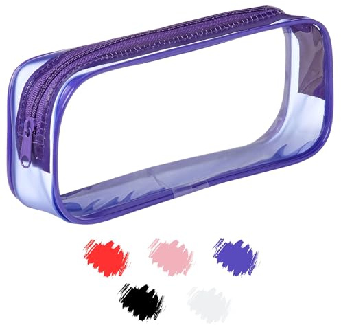 Soul Projekt Trousse Scolaire Transparente, Violet, 1 Paquete, Trousse Scolaire