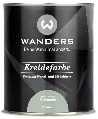 Wanders Shabby Chic Kreidefarbe 750 ml - Wildnis/Helles Grüngrau - Küchenmöbellack und Möbelfarbe ohne Schleifen. Chalk Paint, für Holz & mehr. Hohe Deckkraft, schnell trocknend