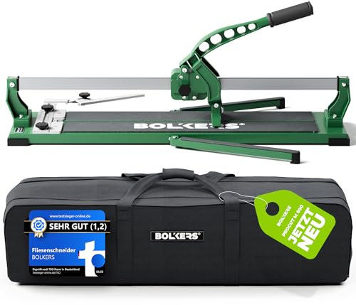 BOLKERS® ProCut M 800 cortadora de azulejos - corta azulejos 800mm de longitud de corte - precisión con la rueda de corte de carburo de tungsteno con rodamiento de bolas - con sello magnético