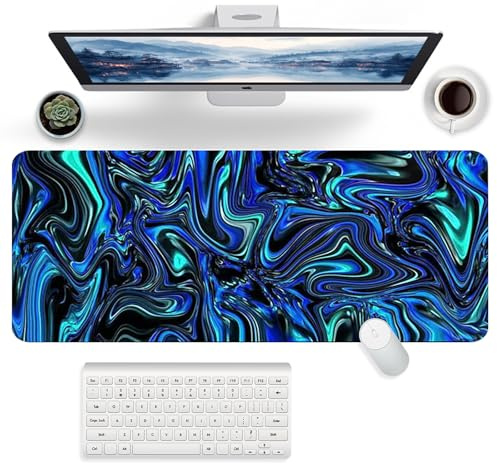 FYting Gaming musmatta XXL, musmatta 900 x 400, skrivbordsunderlägg, skrivbordsmatta, halkfri undersida av naturgummi, vattentät och smutsavvisande, för PC, MacBook, bärbar dator (laser)