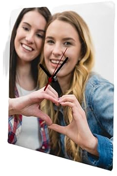 CUSTOM PRINT SHOPPING Reloj de aluminio personalizado con foto de 0,5 mm de grosor. Reloj de pared personalizado. Tamaño 20 x 20