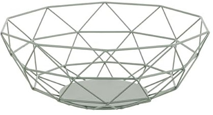 Baroni Home Portafrutta in Metallo, Cesto Porta Frutta Design Moderno per Tavola e Cucina, Linea Salvia, 28x28x10 cm