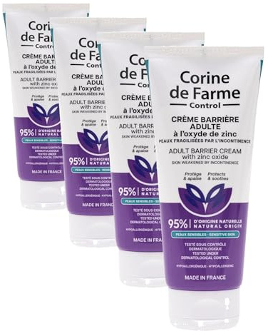 Corine de Farme, Crème Barrière Adulte à l'Oxyde de Zinc 100ml - Protection pour Peaux Sensibles, Formule Apaisante, Prévention des Rougeurs, Tout Type de Peau (Lot de 4)