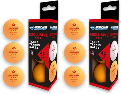 Schildkröt Donic Pelotas de Tenis de Mesa 3 Estrellas Exclusive, Calidad Poly 40+ (Paquete de 2)