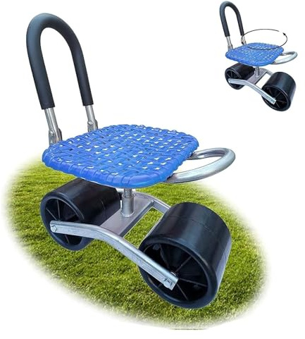 ADTUIUG Sgabello da giardino con poggiagomiti, Carrello da giardino con ruote e cestino Sgabello Accessori for la cura del giardinaggio(D)