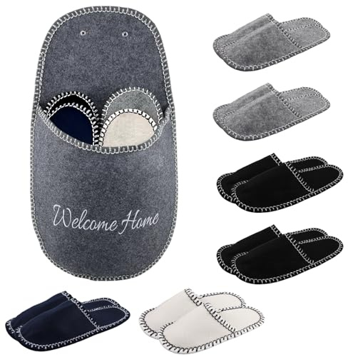 yisight Zapatillas Casa Invitados Fieltro Kit, 6 pares de Zapatillas