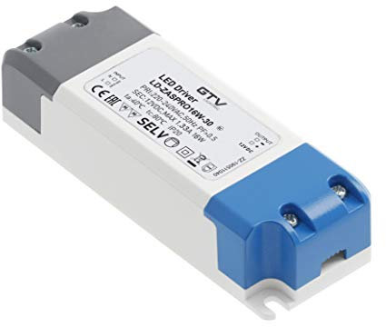 GTV Transformador LED PRO 12 V, 16 W, entrada 220-240 V CA, IP20, dimensiones: 120 x 42 x 27 mm