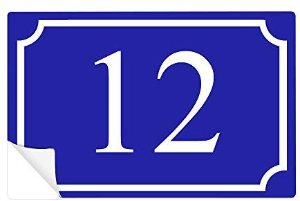 Bizz-Pop Vinyle Numéro de Rue Personnalisable sur Autocollant, Bleu