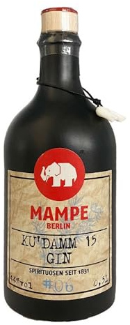 Mampe Ku'Damm 15 Gin | klassischer Dry Gin | 1 x 0.5 Liter | 44% Vol.