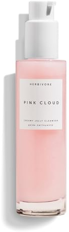 HERBIVORE Botanicals Pink Cloud Creamy Jelly Cleanser - Rosewater and Tremella Mushroom Face Wash Gently Hydrates and Removes Makeup (3.3 oz)