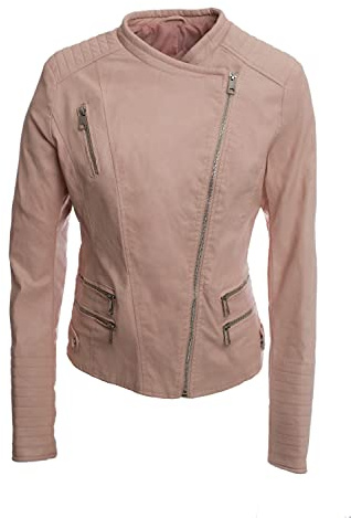 JOPHY & CO. Giacca Corta Biker Donna Ecopelle con Tasche Anteriori e Laterali (cod. 33108)