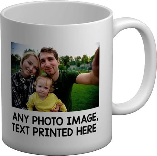 Shopagift Personalised Mug Any Photo Image Text Logo Design White 11oz Picture Coffee Mug Tea Cup for Birthdays Mothers Fathers Day Mum Dad Family Retirement Work Business Company Anniversaries Gift