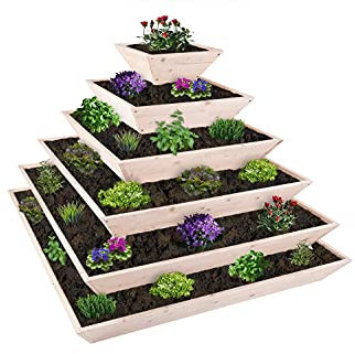 empasa Hochbeet Blumenkasten Kräuterbeet Frühbeet Pflanzkübel Pflanzkasten aus Holz für Garten, Balkon und Terrasse, Ausführung:Cleo - 115 x 90 x 115 cm