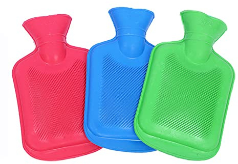 3 Pezzi Bottiglia d'acqua calda，Borsa dell'acqua calda Gomma，Per Mani E Lunghe In Vita, Borsa per Acqua Calda per Bambini,Adulti.