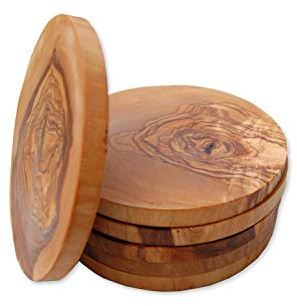 D.O.M. Untersetzer RUND Ø ca. 12 cm aus Olivenholz