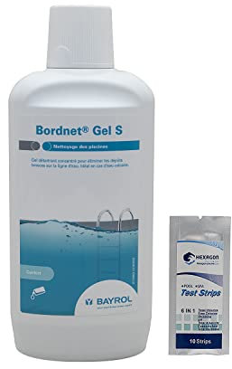 BAYROL BORDNET Gel S - 1L | Nettoyant Gel pour Ligne d'eau + 10 Tests HPS OFFERTS 6 en 1