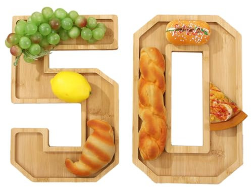 EABYMOR 2 Bandejas para Servir Frutas, 30/40/50/60 Números, Plato de Queso, Aperitivos, Bandeja de Postre, Platos Decorativos para Fiesta de Cumpleaños (EABYMORg45uowhz7m-3)