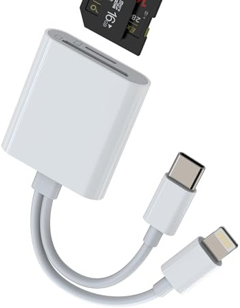 Adattatore USB C e Per Lightning Lettore di Schede SD e Micro SD Card per Apple per iPhone16 15 14 per iPad MacBook Pro Macchina Fotografica Cavo Memoria Esterna Scaricare Trasferire Dati Fotocamera