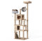 Mondeer Árbol de Madera para Gatos Grandes, Torre de Gato de 185 cm con Poste rascador 2 condominios, 2 Perchas y Nido de cápsulas, Estilo Moderno para Gatos de Interior