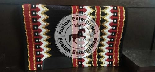 EQUIGEAR Horse Western Show Sottosella/Coperta da sella Western in lana neozelandese con imbottitura in lana con sensore Flex (personalizzazione disponibile) NJU55 (32 x 32)