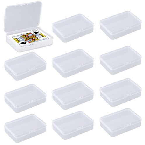 Marjoramy 12 Pezzi Scatola Porta Carte da Gioco, Trasparente Custodia per, Riutilizzabile Scatola per Carte per Carte di Gioco Carte Bancarie. Durevole. Per Conservare Perline, Pillole, Gioielli