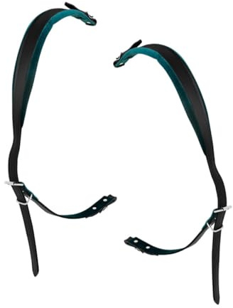 Kisangel Sangle de Poitrine Accordéon en Cuir Synthétique Vert, Réglable et Légère, Paire pour Performance Guitare et Accordéon