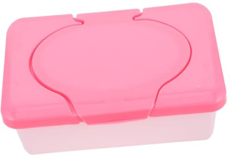 PERSELOSO Boîte De Lingettes pour Bébé 80 Feuilles Capacité Moyenne en Plastique Rouge avec Couvercle, Portable Et Rechargeable, pour Usage Maison, Bureau Et Voyage