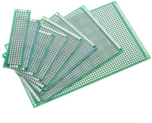Kit de placa PCB de doble cara, 32 piezas con 6 tamaños (2x8/3x7/4x6/5x7/6x8/7x9 cm) Protoboard de circuito impreso para soldadura, proyectos electrónicos de bricolaje