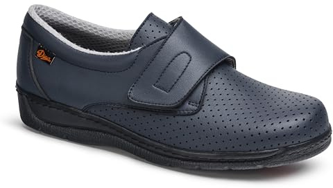 DIAN - 1900 Azul 39, Zapato de Trabajo para Sanidad y Hostelería, Zapato con Cierre de Velcro sin Cordones, Unisex, Plantilla Acolchada y Suela Antideslizante, Antiestatico y Antibateriano