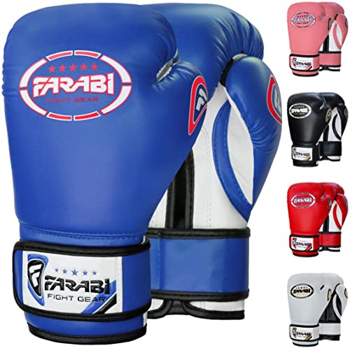 Farabi Sports Kids Boxing Gloves - 4, 6, 8-oz Junior Boxing Gloves for Boys & Girls - Blue, 6-oz