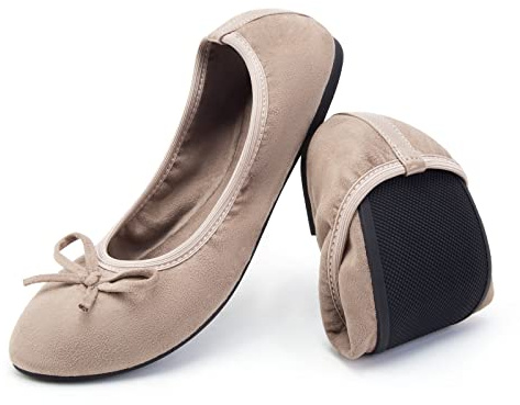 Greatonu Ballerina Donna Ballerine Pieghevoli Scarpe Basse Donna con Suola Flessibile- Perfetto per Matrimoni e Feste
