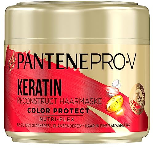 Pantene Pro-V Color Protect Keratin Reconstruct Haarmaske, für Coloriertes Haar, Haarpflege Glanz, Haarmaske, Haarkur, Haare Kur, Haar Mask, Beauty, Gold, 300 ml