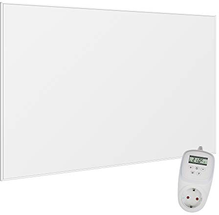 VIESTA® F1200 Infrarot Wandheizung 1200W mit TH12 Thermostat – flaches Carbon Crystal Heizpaneel – elektrische Infrarotheizung zur Wandmontage, ideal für Wohnräume & Badezimmer