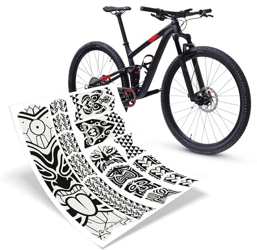 Riesel Design® Frame:Tape 3000 Fahrrad Rahmenschutz - Stylische Fahrrad Schutzfolie/Selbstklebende Fahrradschutzfolien/MTB Rahmenschutzfolie als Kratzschutz (Maori)
