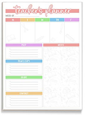 Tiny Expressions - Teacher Appreciation Notepads | Teacher Gifts & School Supplies | 40 Tear Away Sheets on Premium Paper Made in the USA | Great for Classroom or Home Use | Weekly Planner Note Pad