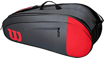 Wilson Tennistasche Team 6, Bis zu 6 Schläger, Rot/Grau, WR8009803001