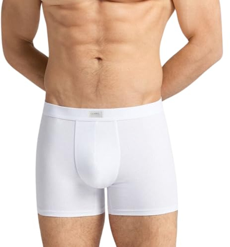 Liabel - 6 Boxer Uomo 100% Cotone Mutande Uomo Bianche Colorate Intimo Uomo Finissimo Colorate alla Moda Box Biancheria Intima LB022 (M, 6 Boxer Bianchi)