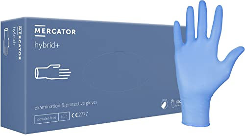 Gants hybrides en formule vinyle-nitrile MERCATOR HYBRID+, taille : S - 100 pièces, sans poudre, Gants de protection, Gants jetables, sans latex