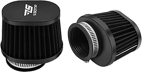 2PCS Motorcycle Air Filter Universal 55MM Replacement Engine Filter High Performance Air Filters Fit Motocross Carburetor Cleaner for Pit Bike Scooter Moped ATV (Black)