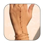 Catena a mano d'oro per le donne delicata catena a mano anello braccialetto strass anello braccialetto schiavo braccialetto gioielli boho regali moda estate roba per ragazze, Large, Metallo, Nessuna